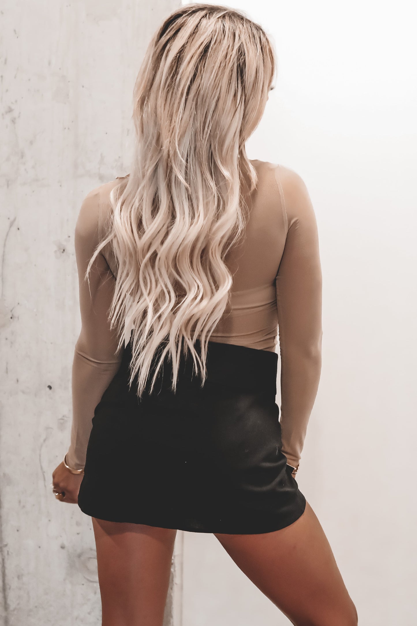 Here For A Good Time Black Long Sleeve Mesh Top