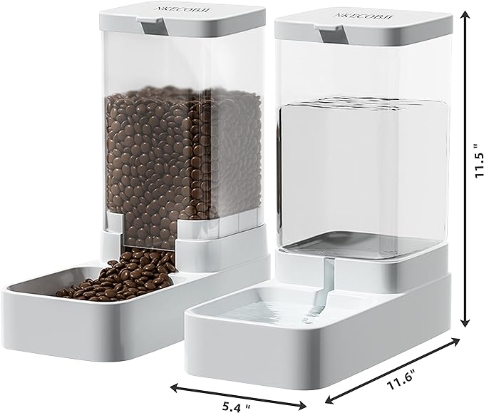NKECOBJI™ Gravity Pet Feeder & Water Dispenser Set